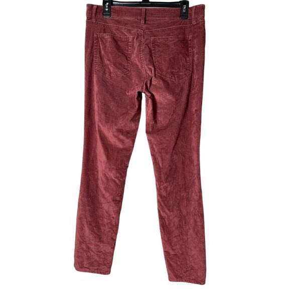 LOFT Velvet Skinny Slit Pants Burgundy Stretch Mid Rise Women's Size 8 - Picture 7 of 13